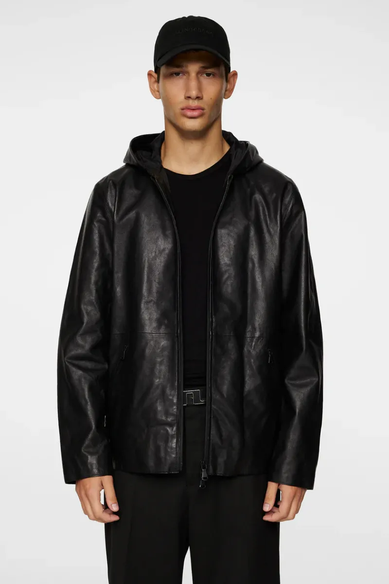 Hadley Leather Hoody Jacket|J.Lindeberg Online