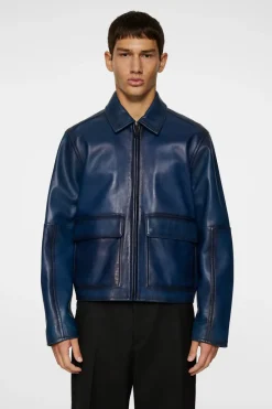 Jed Leather Party Jacket|J.Lindeberg Discount
